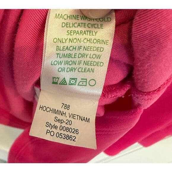 Lilly Pulitzer EUC-Blythe Velour Pullover-Pink Topaz Size XL - Picture 6 of 6